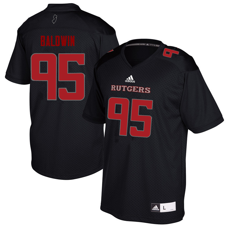 Men #95 Devin Baldwin Rutgers Scarlet Knights College Football Jerseys Sale-Black